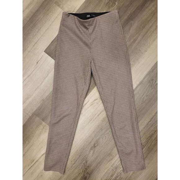 Zara plaid Stretch leggings pants size Small - Picture 1 of 5